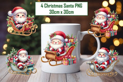 Santa's Sleigh Stickers Clipart Bundle - CraftNest - Digital Crafting and Art