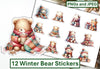 Winter Bear Stickers Clipart Bundle
