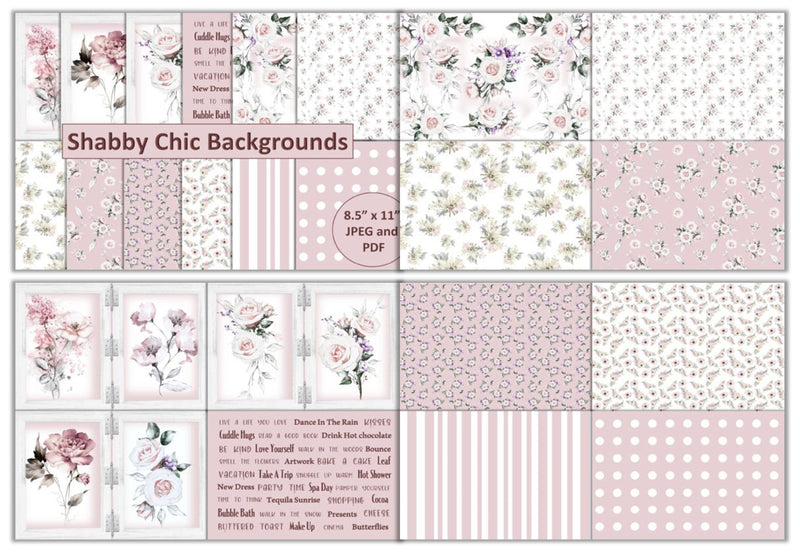 Shabby Chic Background Junk Journal Bundle - CraftNest - Digital Crafting and Art