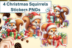 Christmas Squirrel Stickers Clipart Bundle - CraftNest - Digital Crafting and Art