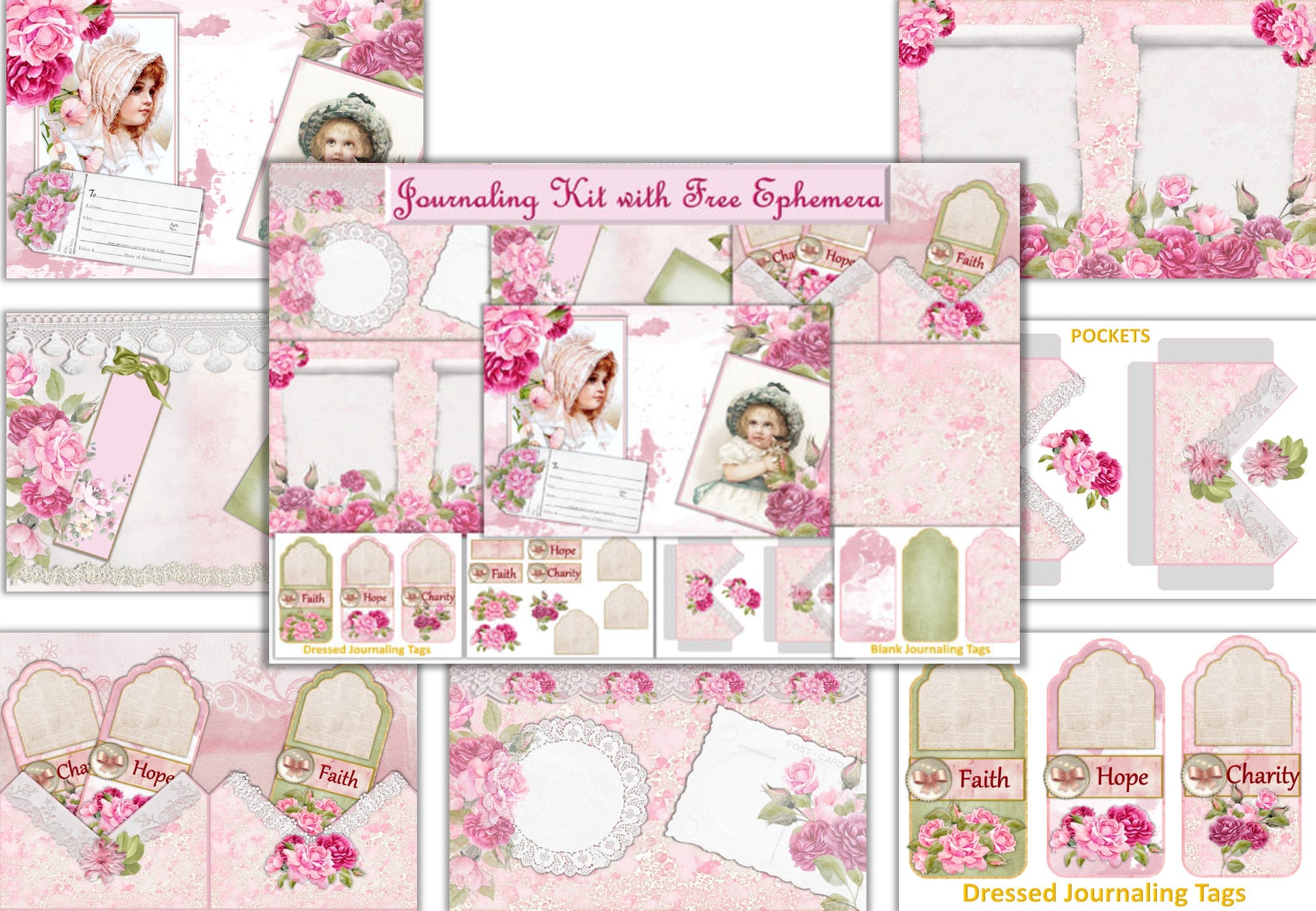 Vintage Birds Background Junk Journal Bundle - CraftNest - Digital Crafting and Art