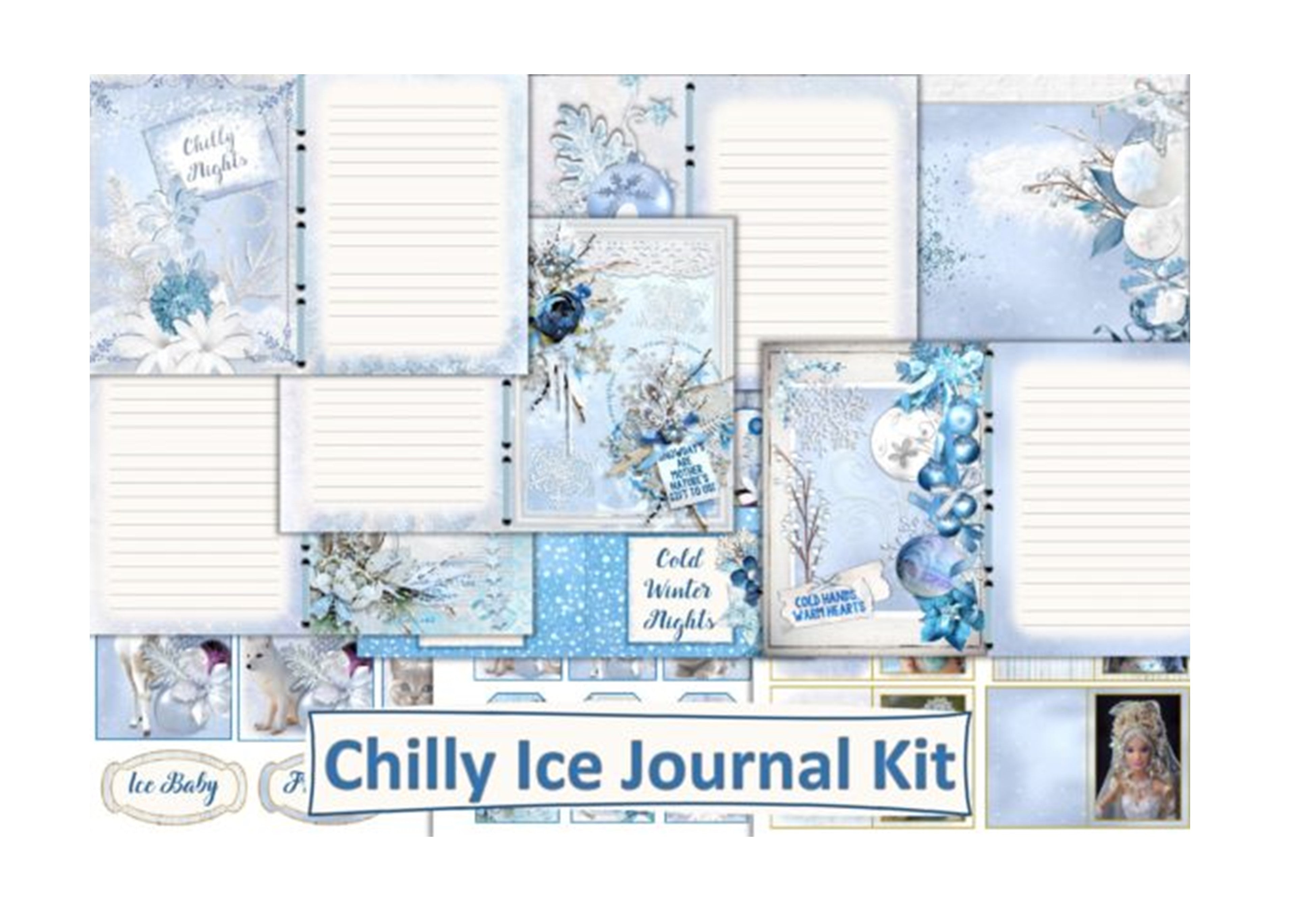 Chilly Ice Wonderland Junk Journal Bundle