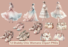 Shabby Chic Women Clipart Bundle - CraftNest - Digital Crafting and Art