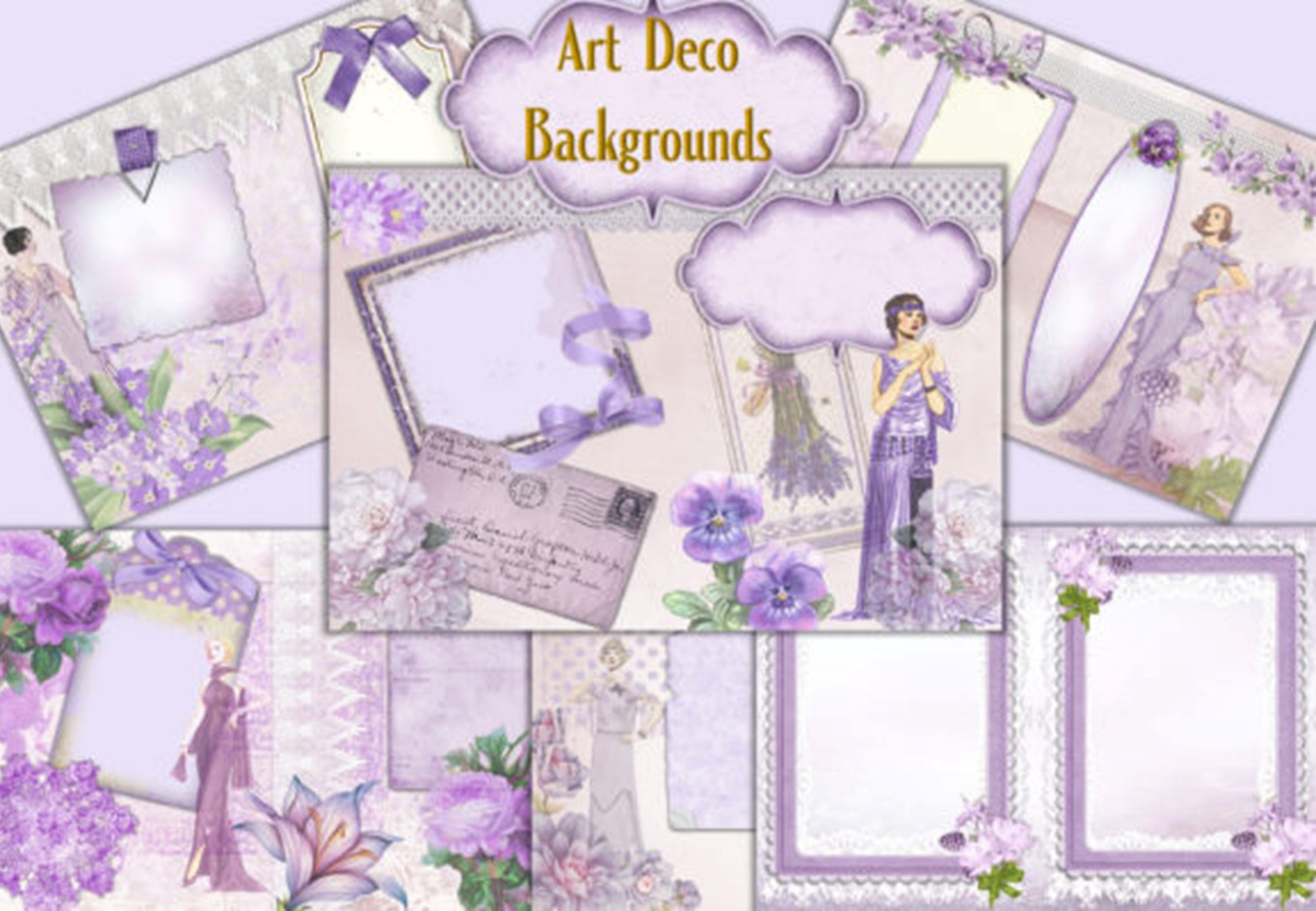 Art Deco Ladies Backgrounds Junk Journal Bundle - CraftNest - Digital Crafting and Art