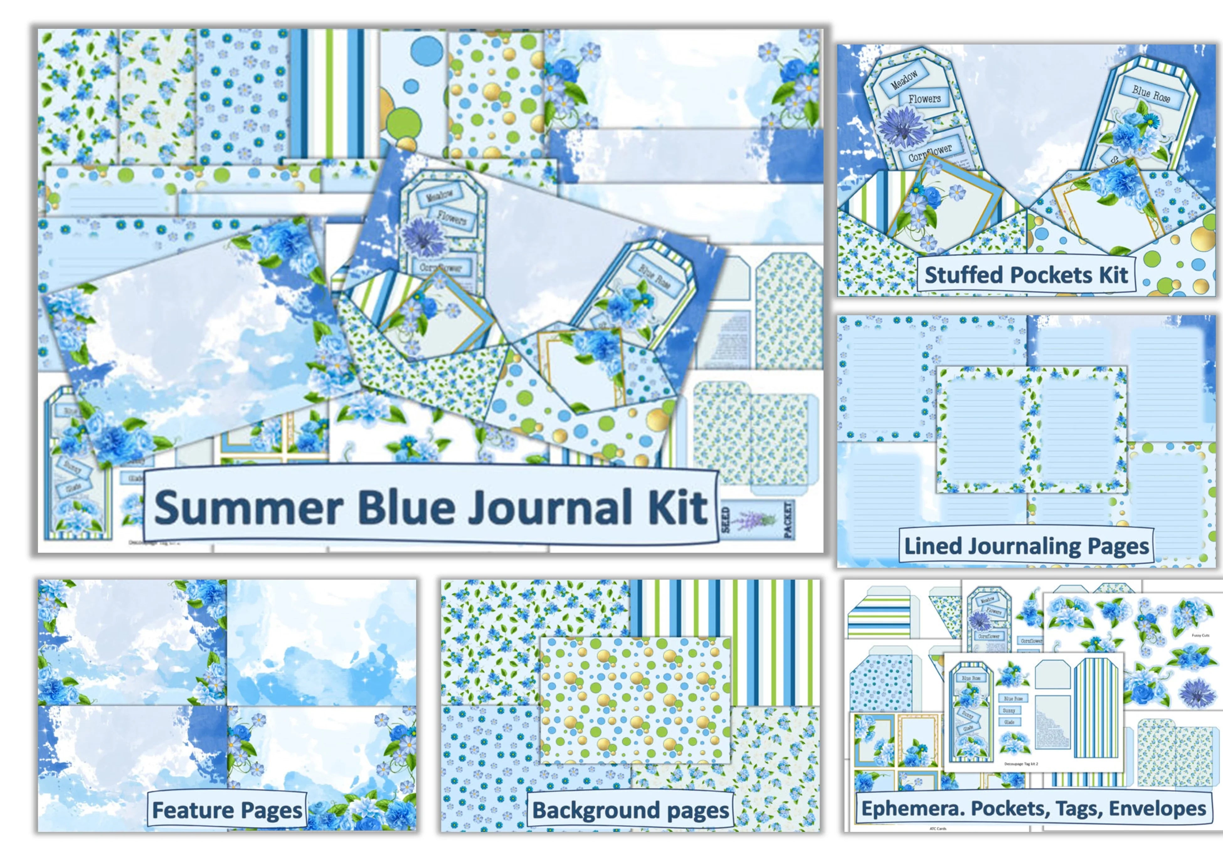Summer Blue Clipart Bundle - CraftNest - Digital Crafting and Art