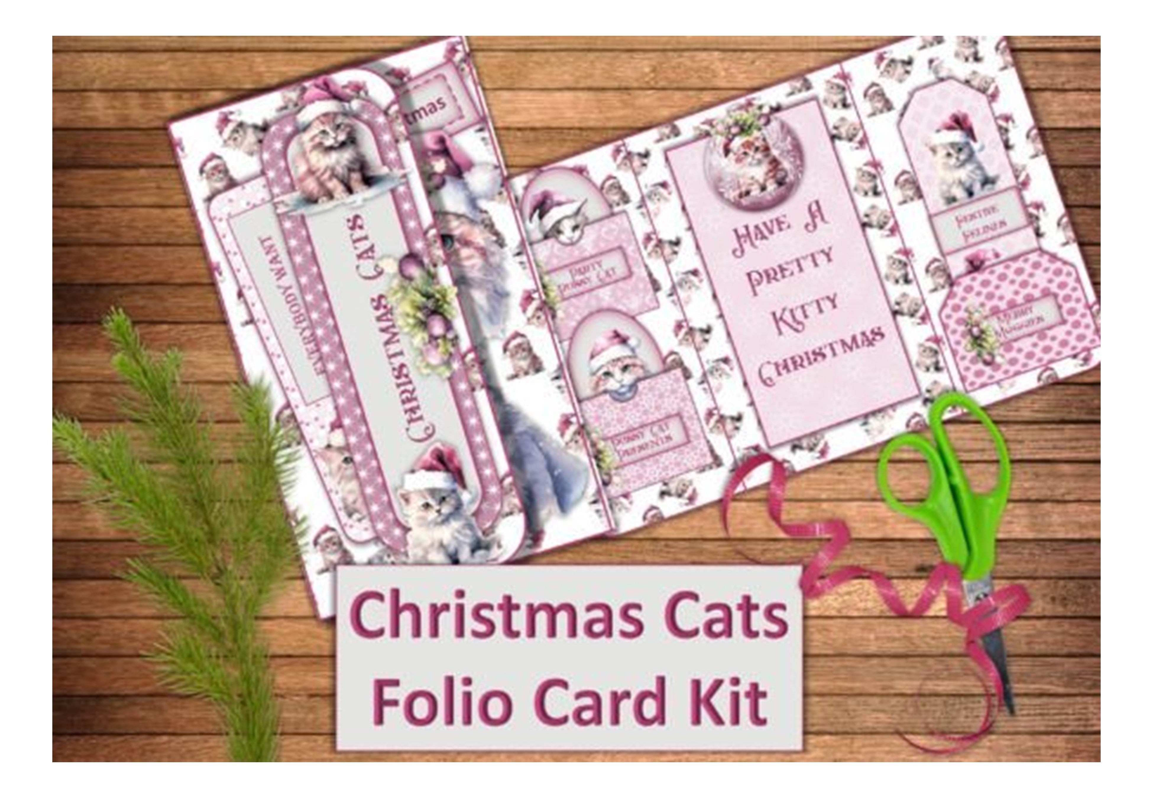 Christmas Cats Folio Card Junk Journal Bundle