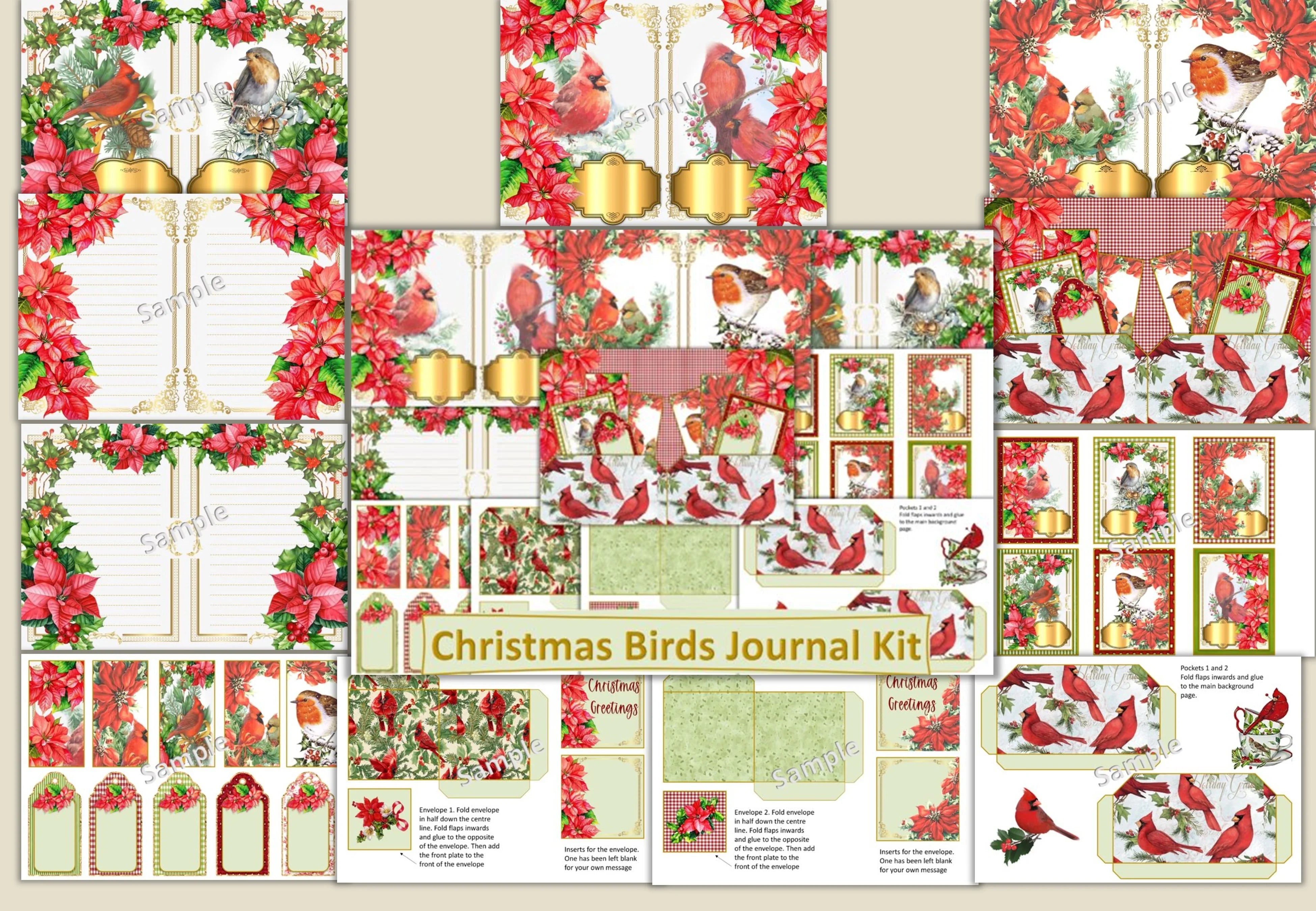 Christmas Birds Clipart Bundle - CraftNest - Digital Crafting and Art
