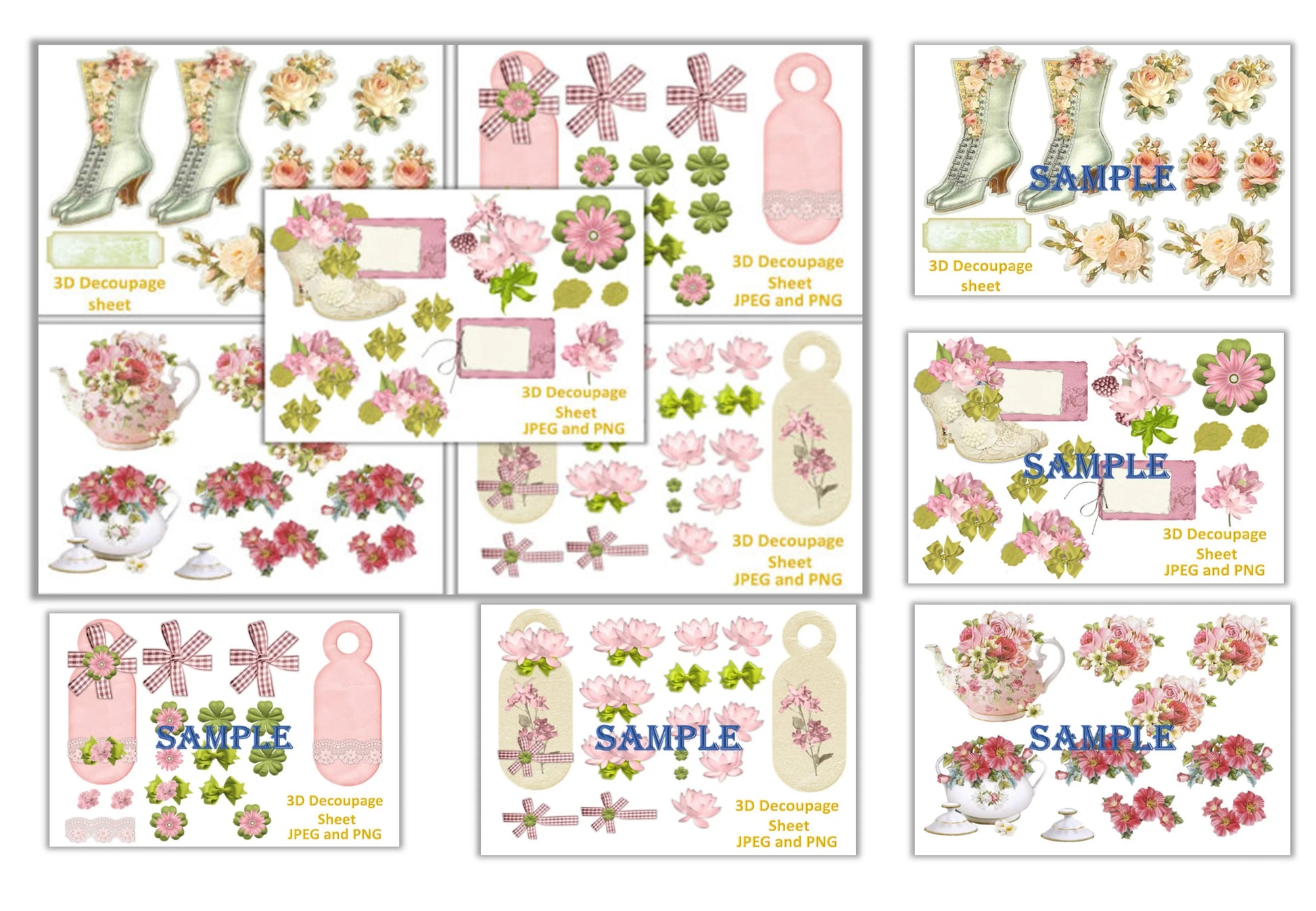 Shabby Chic Decoupage Clipart Bundle - CraftNest - Digital Crafting and Art