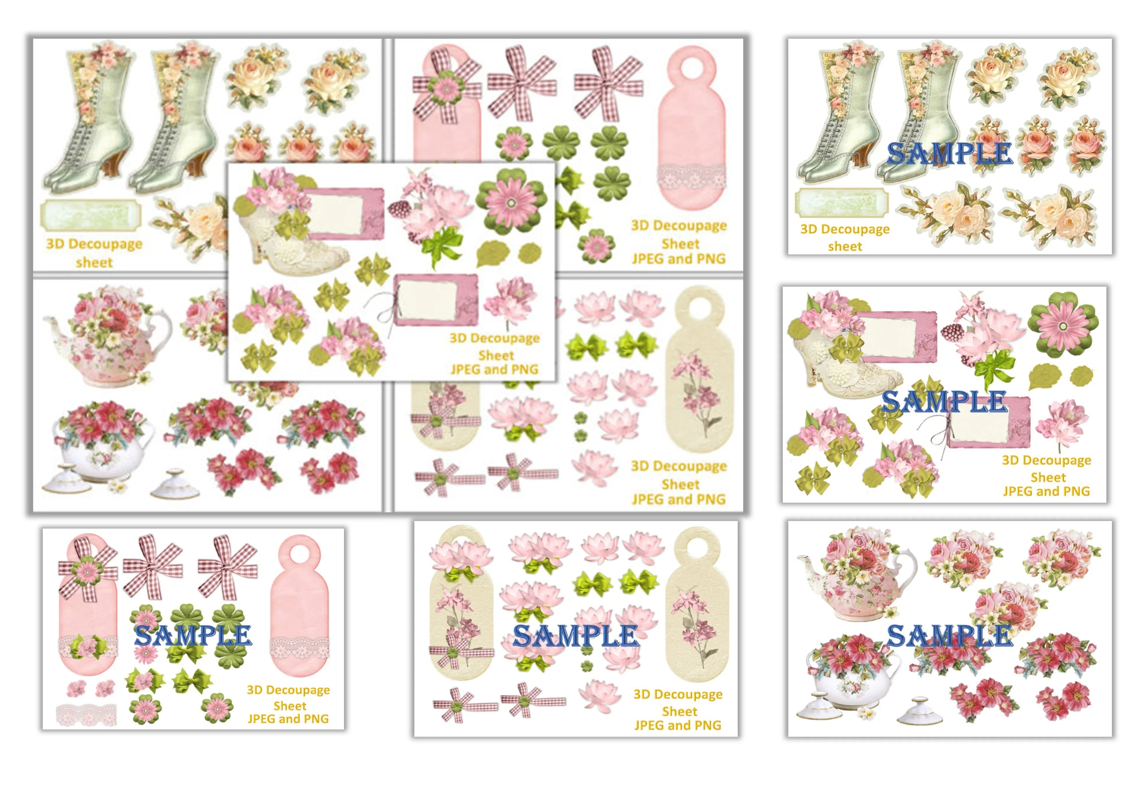 Shabby Chic Decoupage Clipart Bundle - CraftNest - Digital Crafting and Art