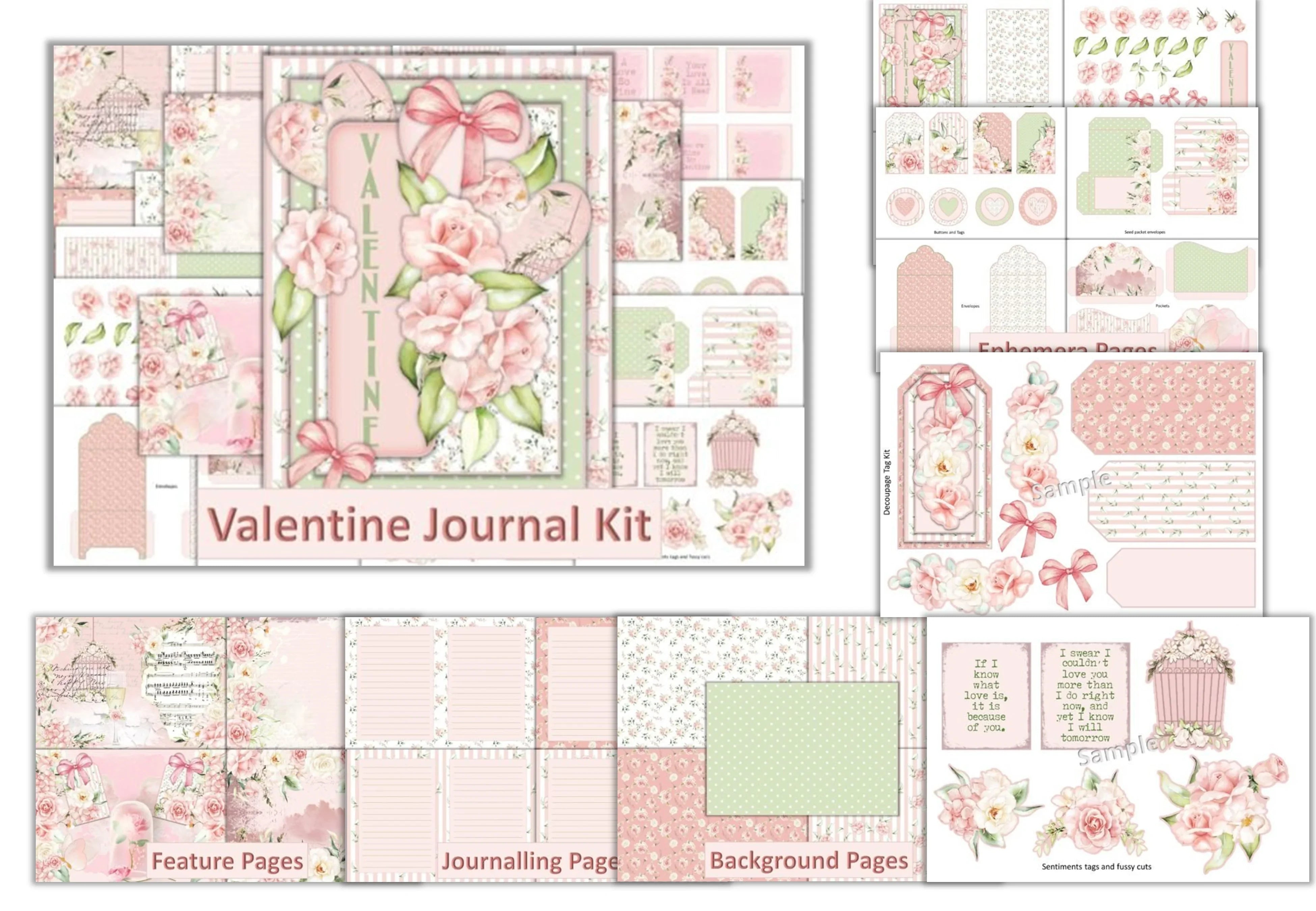 Valentine's Junk Journal Clipart Bundle - CraftNest - Digital Crafting and Art