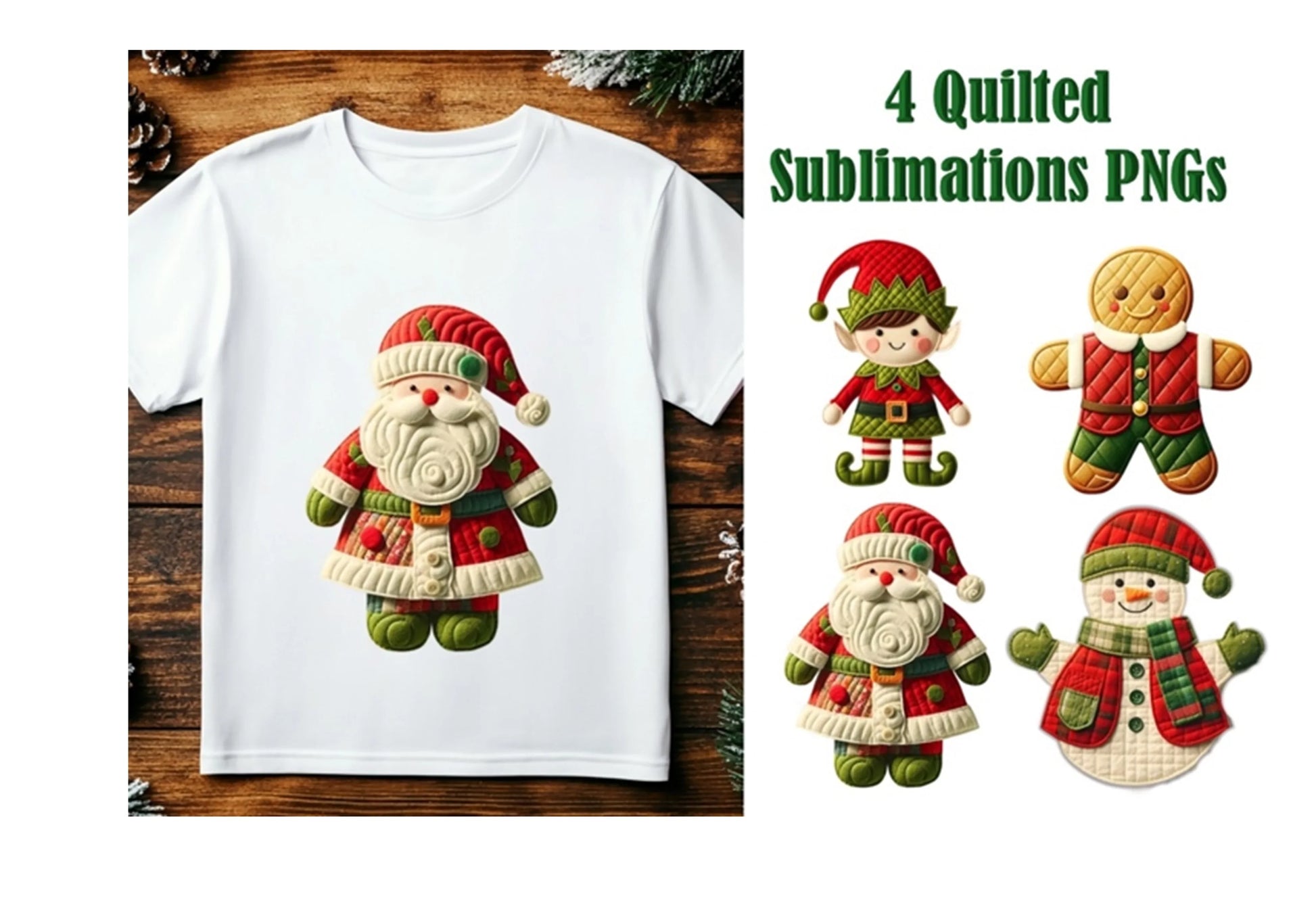 Quilted Christmas Clipart Bundle - CraftNest - Digital Crafting and Art