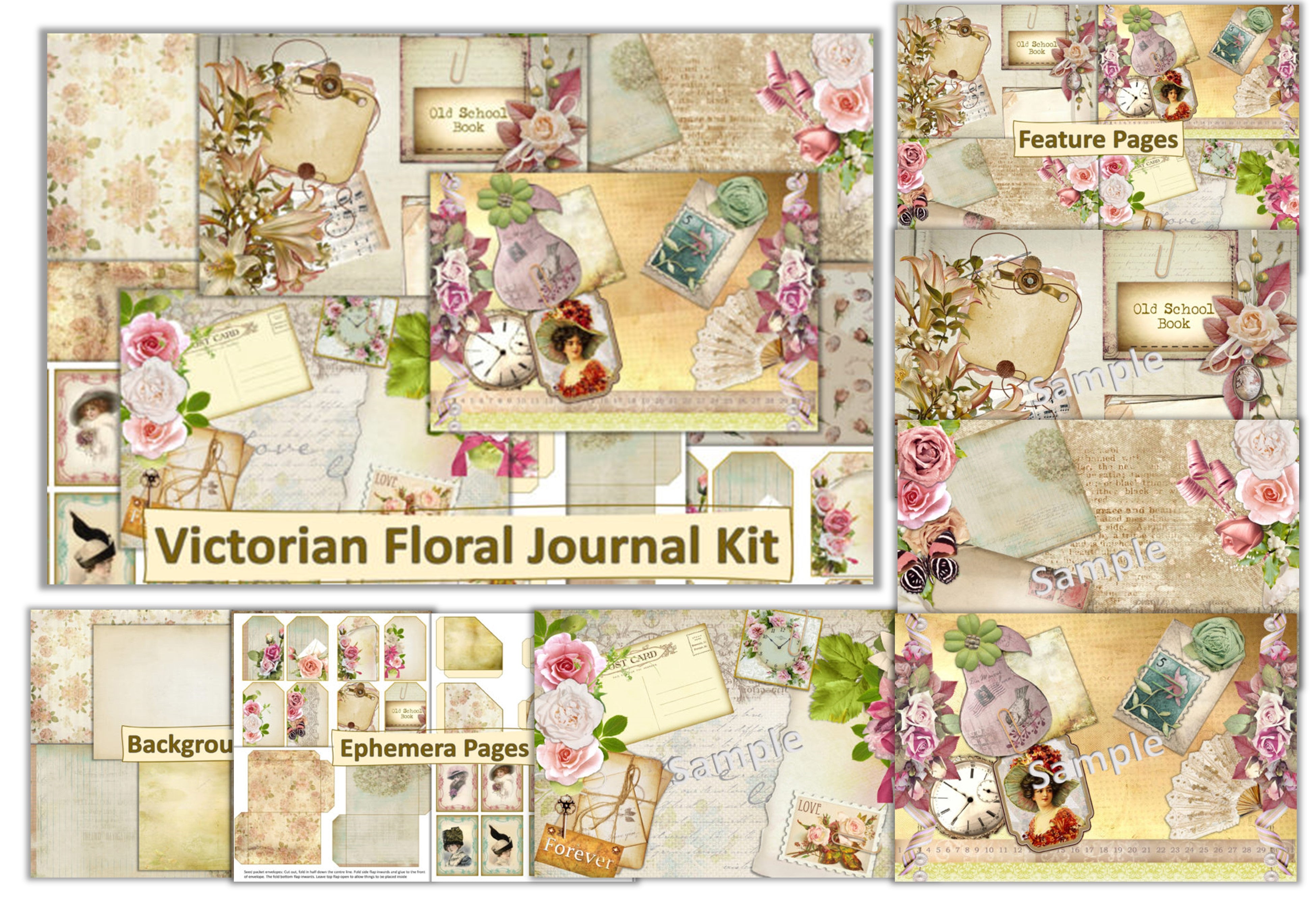 Victorian Junk Journal Clipart Bundle - CraftNest - Digital Crafting and Art
