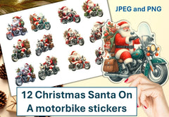 Santa's Motorbike Clipart Bundle - CraftNest - Digital Crafting and Art
