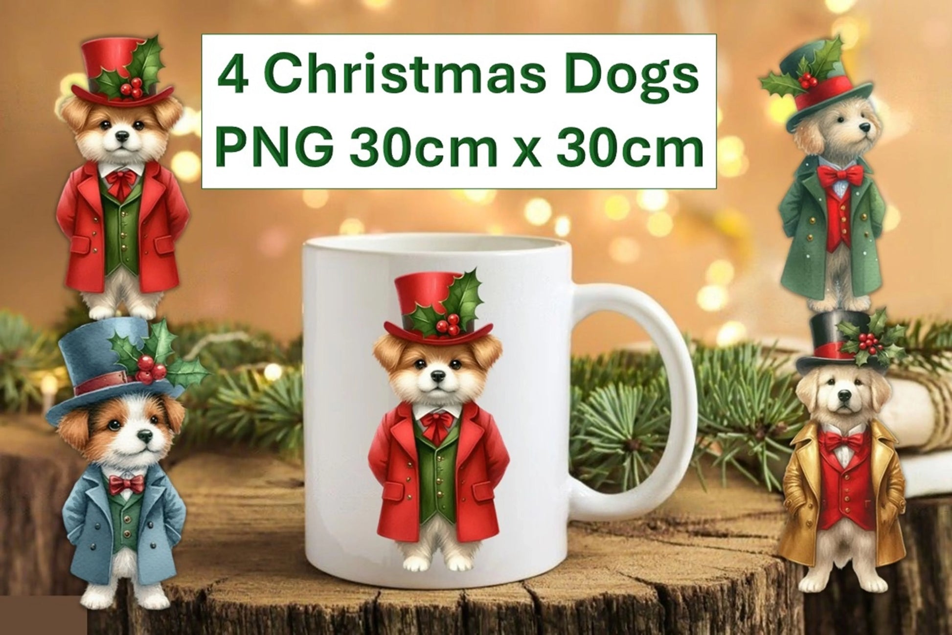 Christmas Dog Stickers Clipart Bundle - CraftNest - Digital Crafting and Art