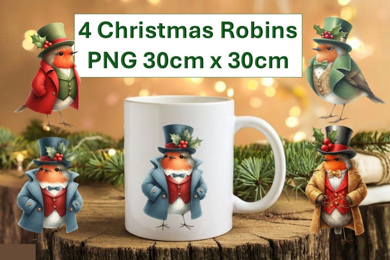 Christmas Robin Stickers Clipart Bundle - CraftNest - Digital Crafting and Art