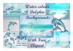 Dolphins Backgrounds Clipart Bundle - CraftNest - Digital Crafting and Art
