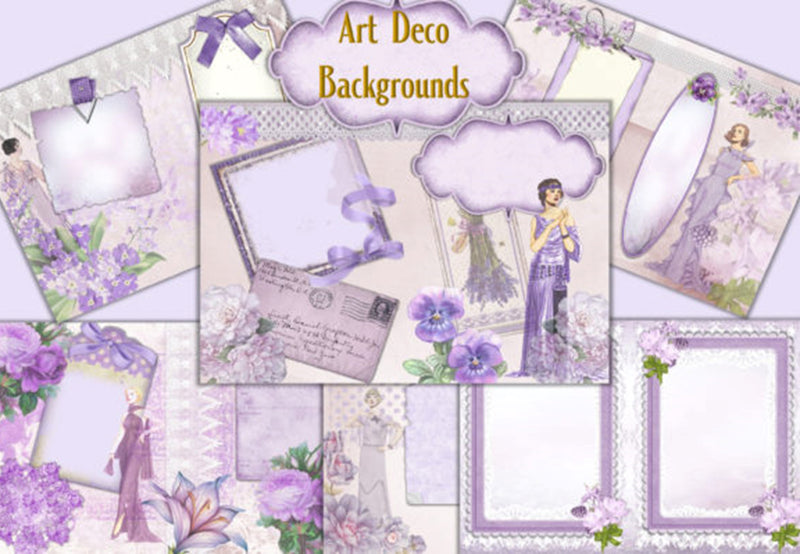 Art Deco Ladies Backgrounds Junk Journal Bundle - CraftNest - Digital Crafting and Art