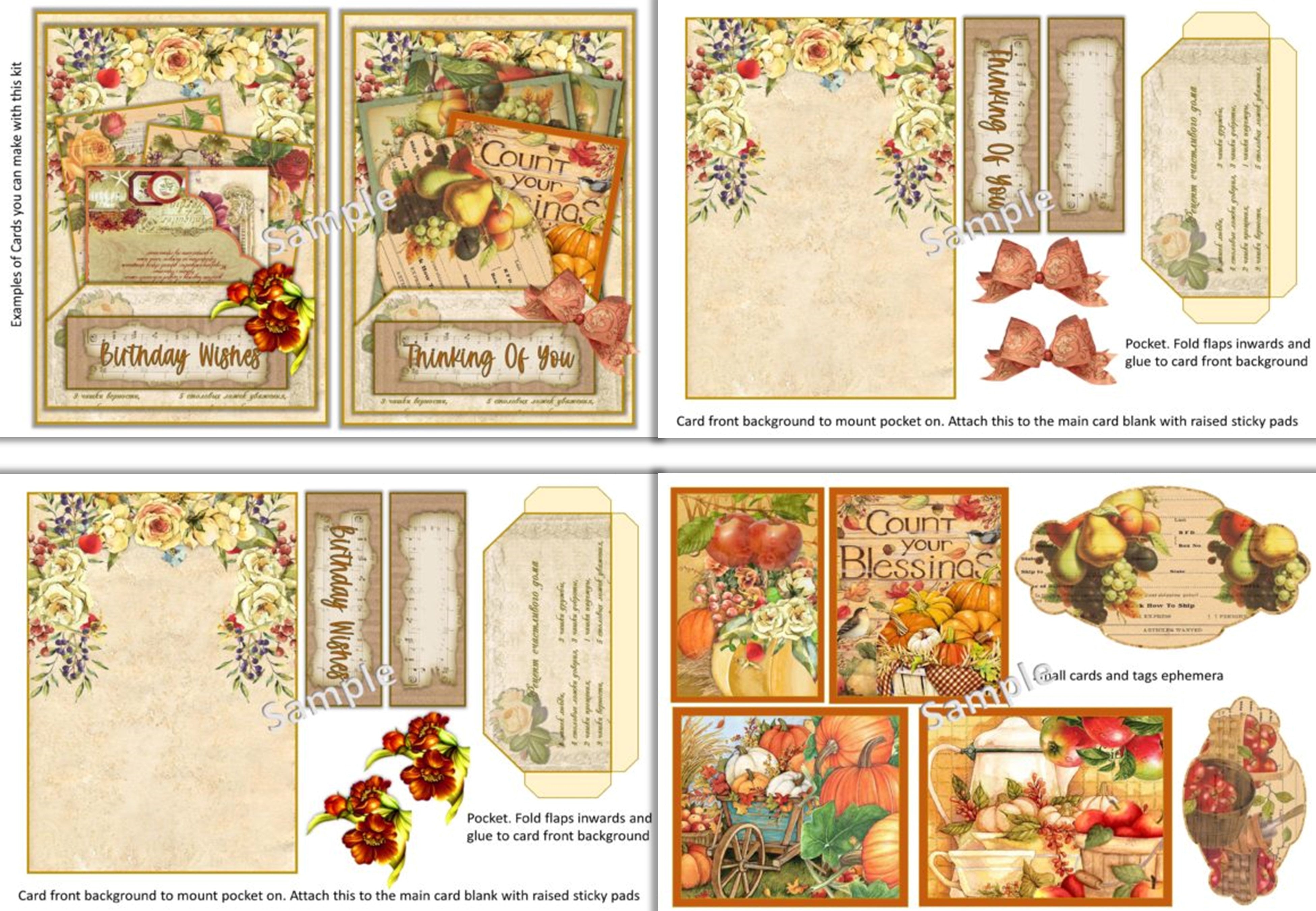 Autumn Fall Card Making Junk Journal Bundle