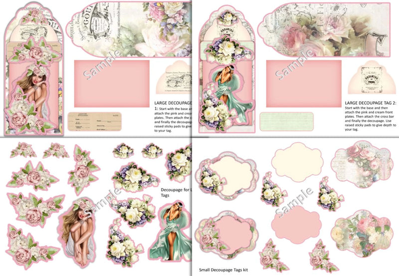 Decoupage Tag Clipart Bundle for Cards - CraftNest - Digital Crafting and Art