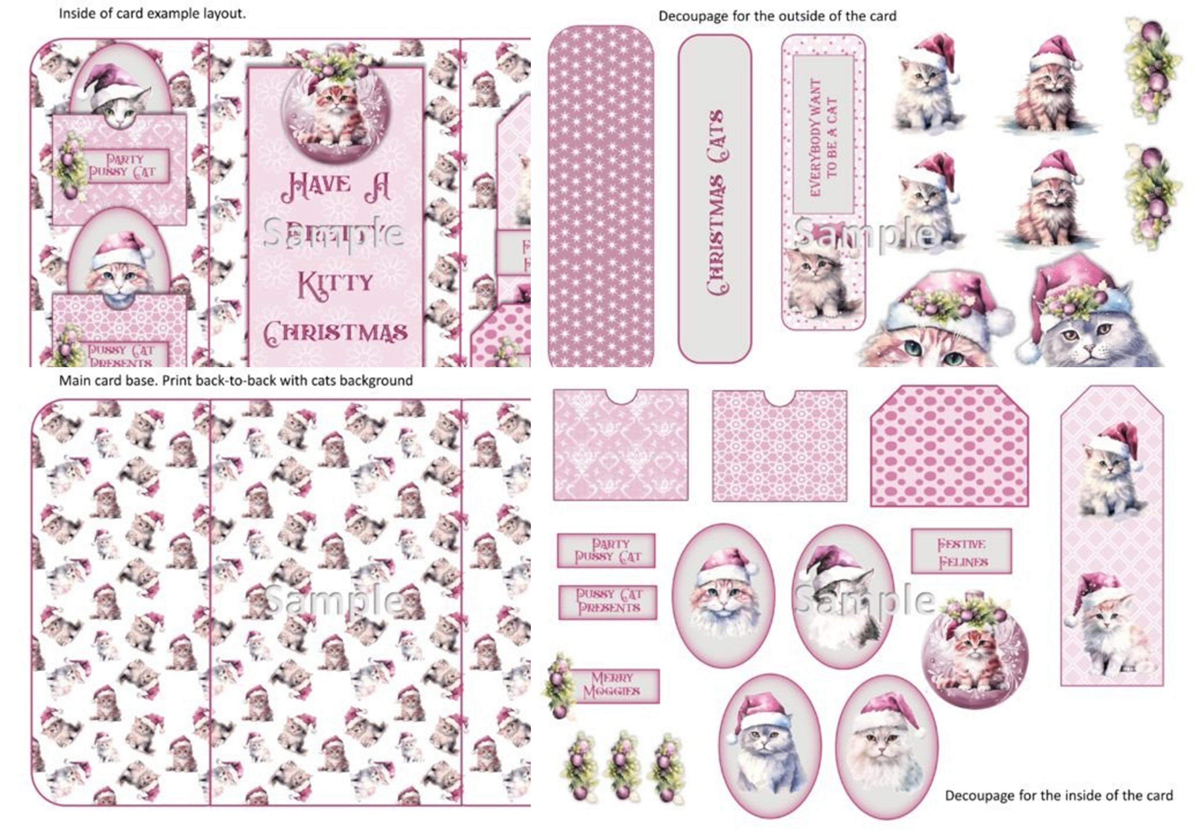 Christmas Cats Folio Card Junk Journal Bundle