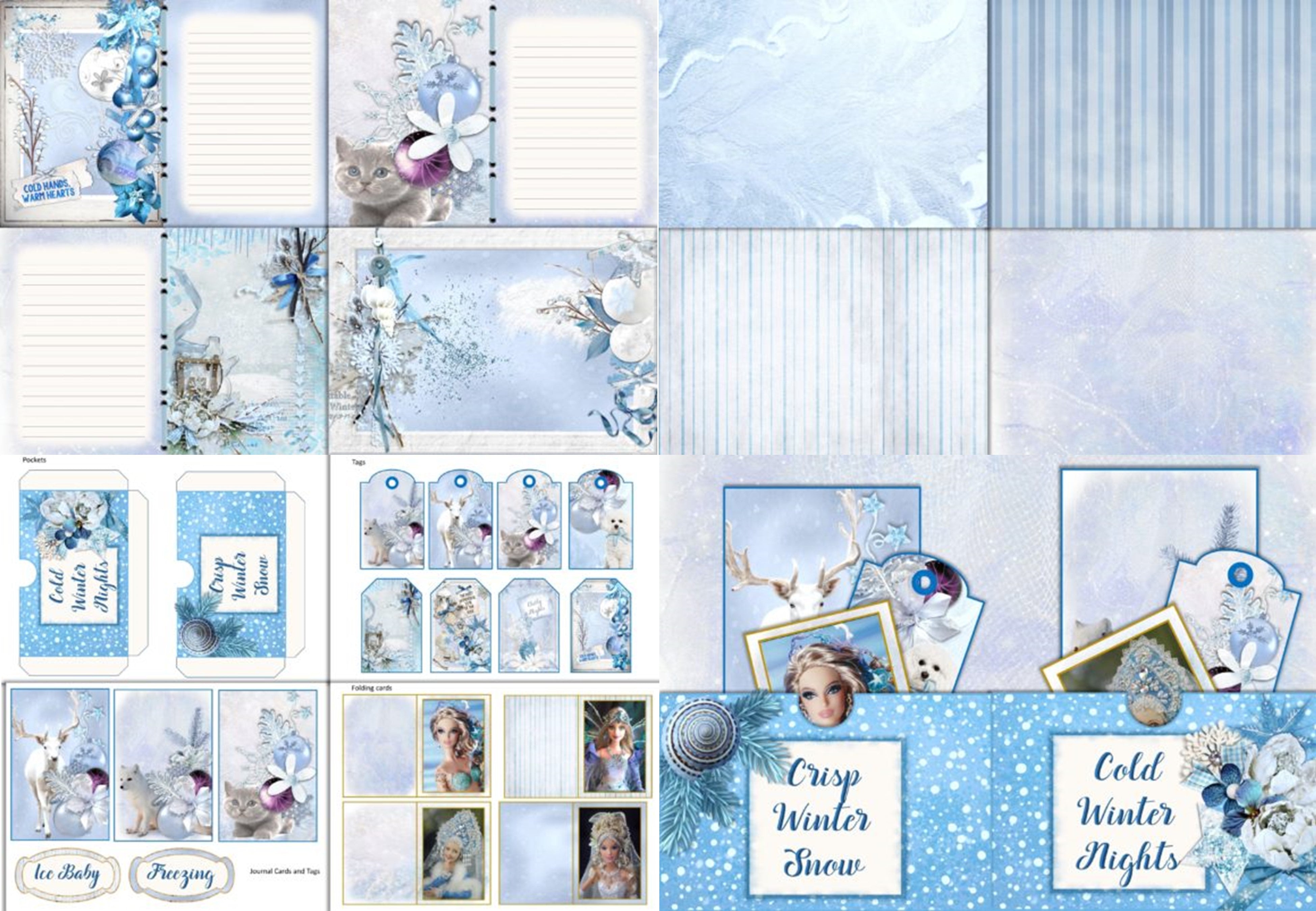 Chilly Ice Wonderland Junk Journal Bundle