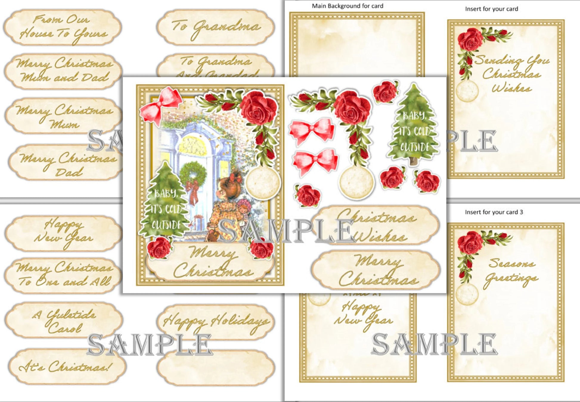 Christmas Card Making Clipart Bundle - CraftNest - Digital Crafting and Art
