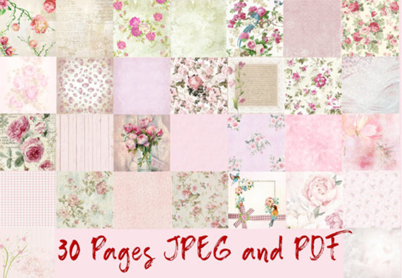 Shabby Chic Junk Journal Backgrounds Bundle - CraftNest - Digital Crafting and Art