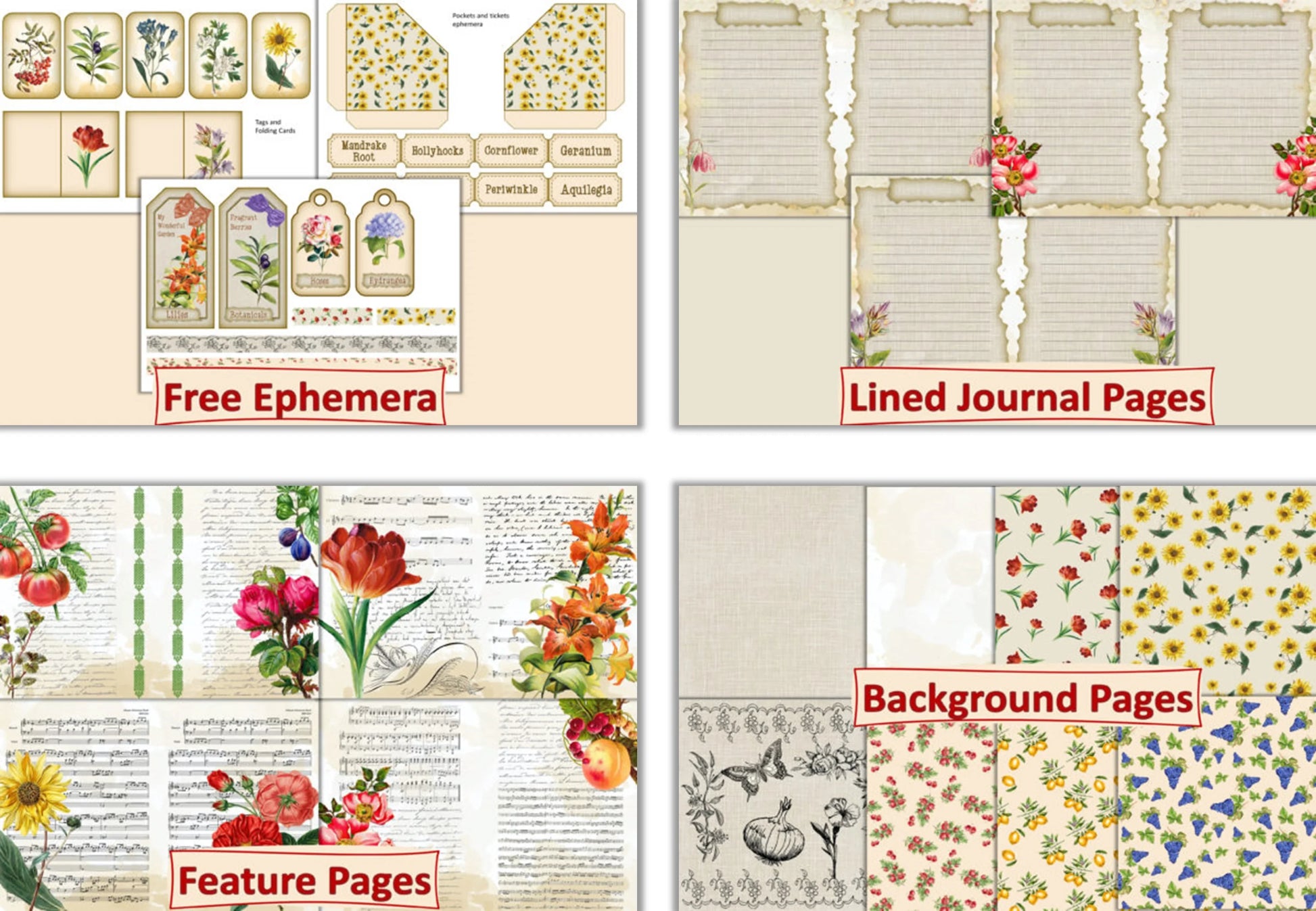 Botanical Free Clipart Bundle - CraftNest - Digital Crafting and Art
