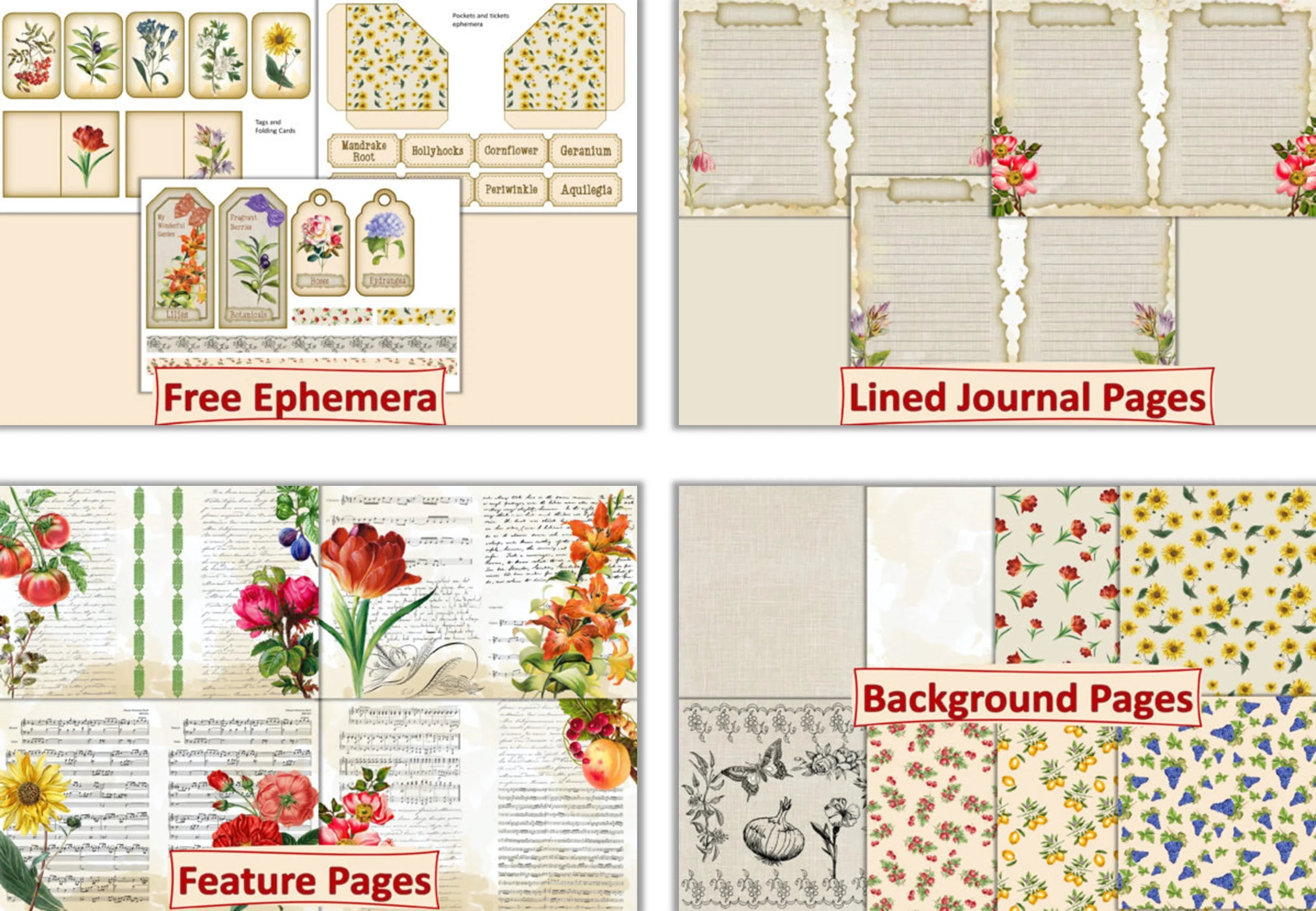 Botanical Free Clipart Bundle - CraftNest - Digital Crafting and Art