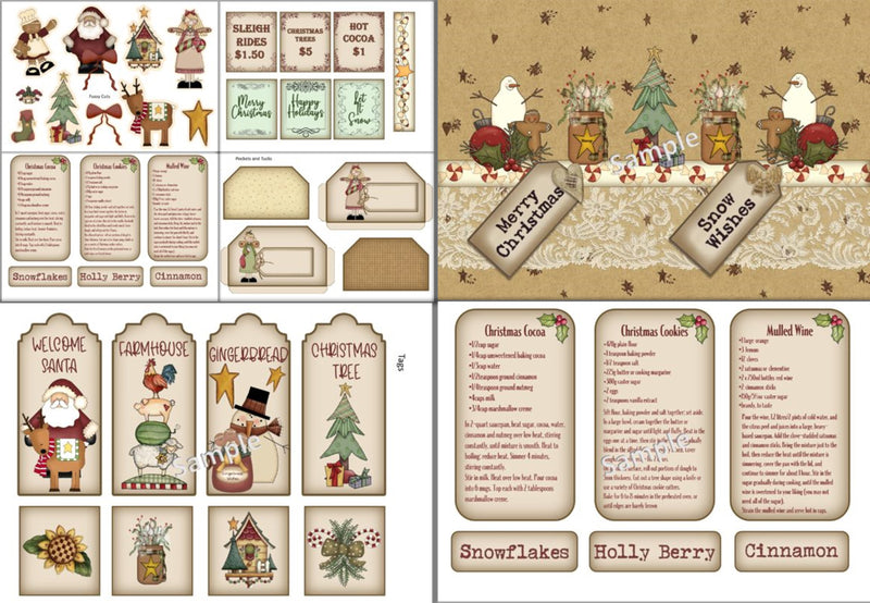 Christmas Primitive Art Junk Journal Bundle - CraftNest - Digital Crafting and Art