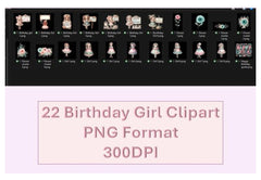Birthday Girl Clipart Bundle - 22 Pieces - CraftNest - Digital Crafting and Art