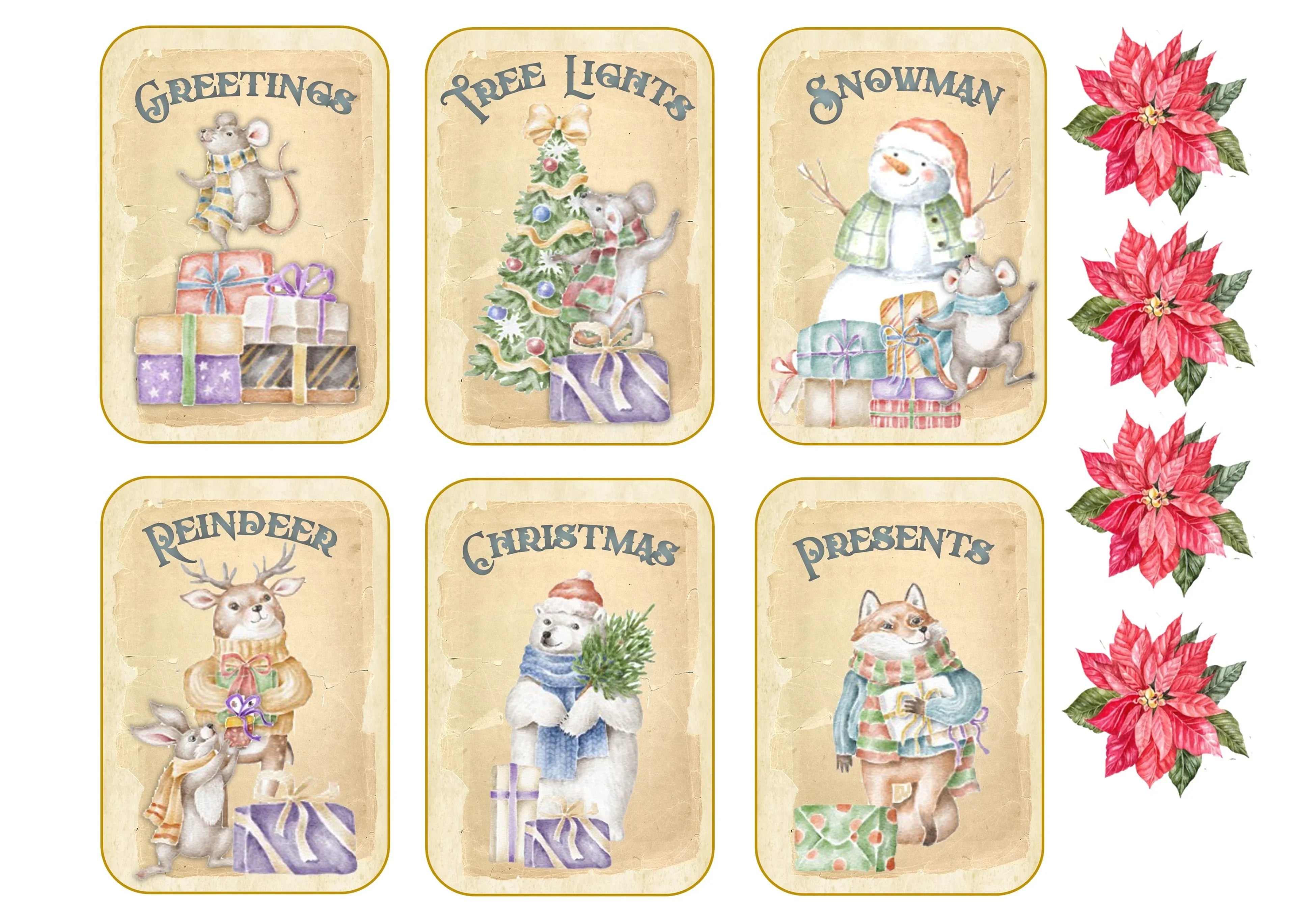Christmas ATC Cards Clipart Bundle - CraftNest - Digital Crafting and Art