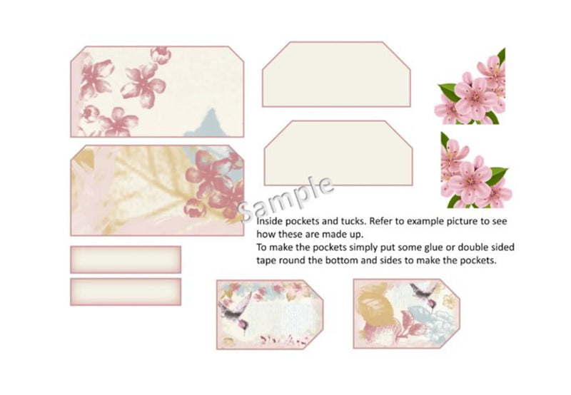 Apple Blossom Card Folio Junk Journal Kit - CraftNest - Digital Crafting and Art