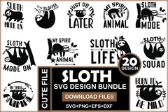 Sloth SVG Bundle - CraftNest - Digital Crafting and Art