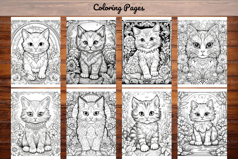 Cute Small Cat Coloring Book - CraftNest - Digital Crafting and Art