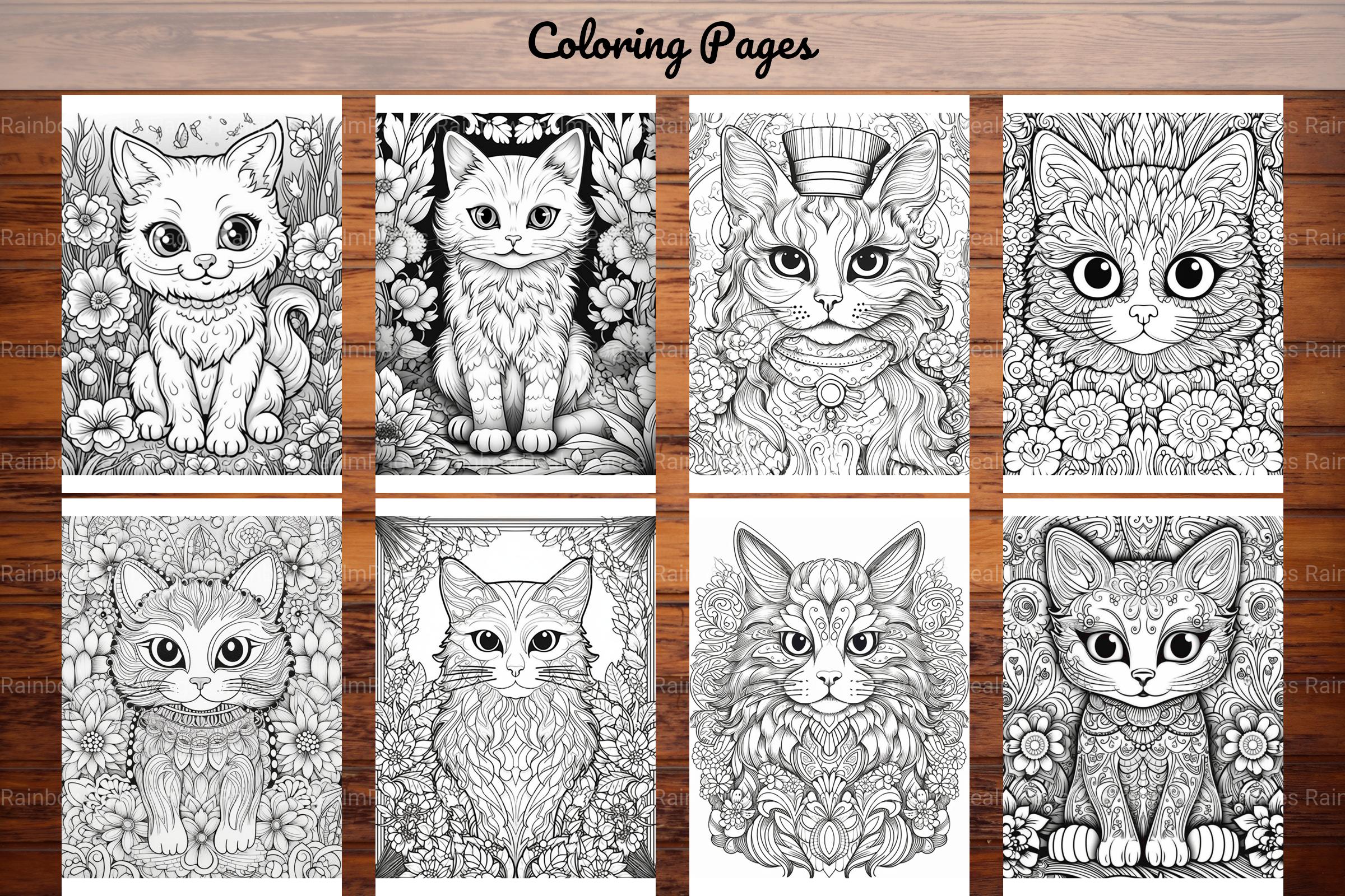 Cute Small Cat Coloring Book - CraftNest - Digital Crafting and Art