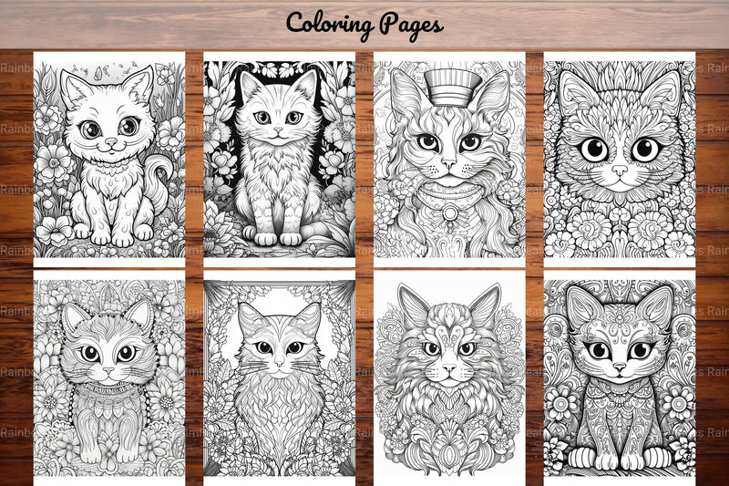 Cute Small Cat Coloring Book - CraftNest - Digital Crafting and Art