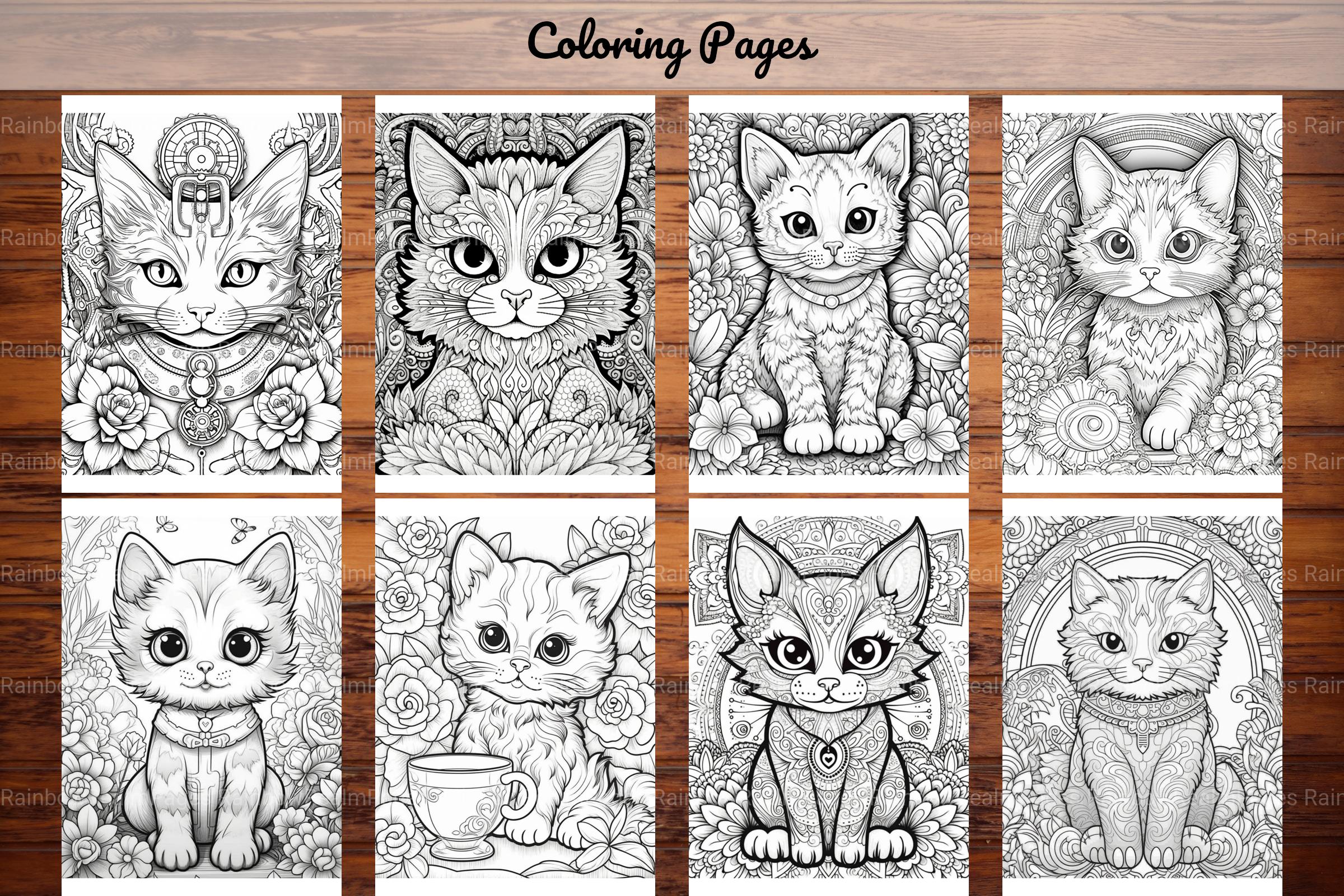 Cute Small Cat Coloring Book - CraftNest - Digital Crafting and Art