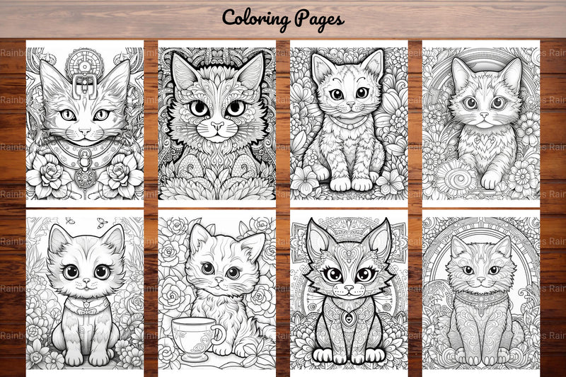Cute Small Cat Coloring Book - CraftNest - Digital Crafting and Art
