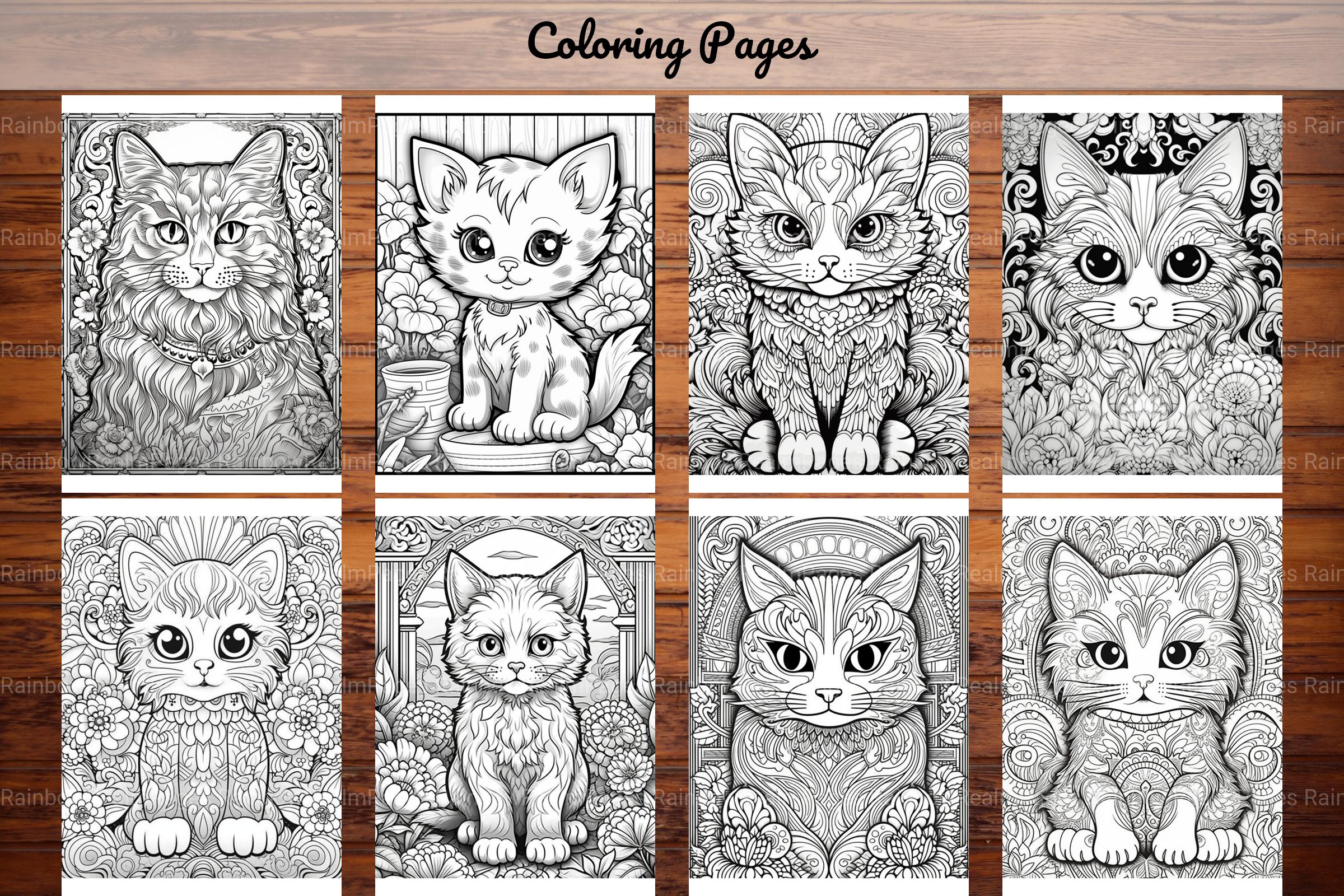 Cute Small Cat Coloring Book - CraftNest - Digital Crafting and Art