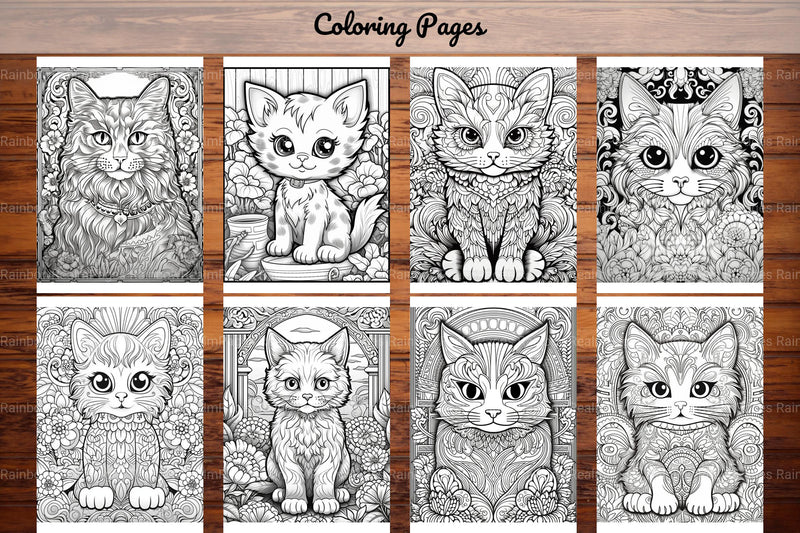 Cute Small Cat Coloring Book - CraftNest - Digital Crafting and Art