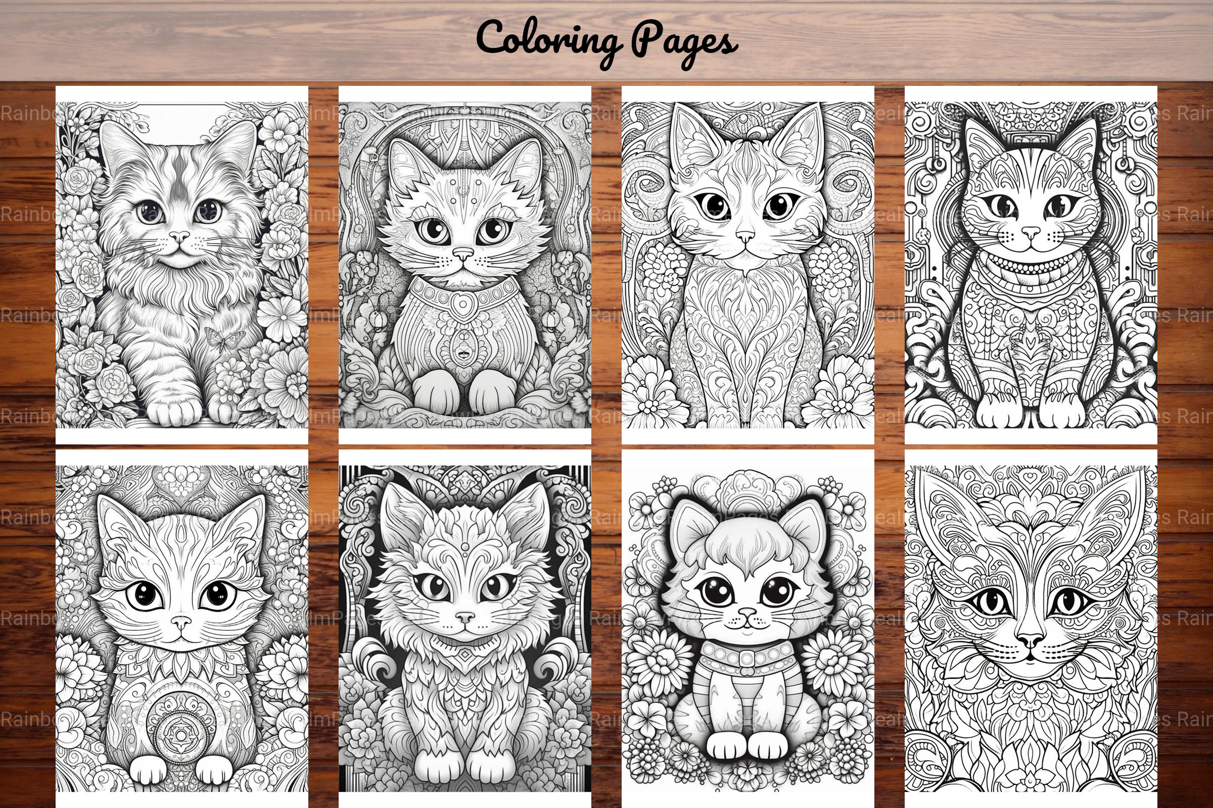 Cute Small Cat Coloring Book - CraftNest - Digital Crafting and Art