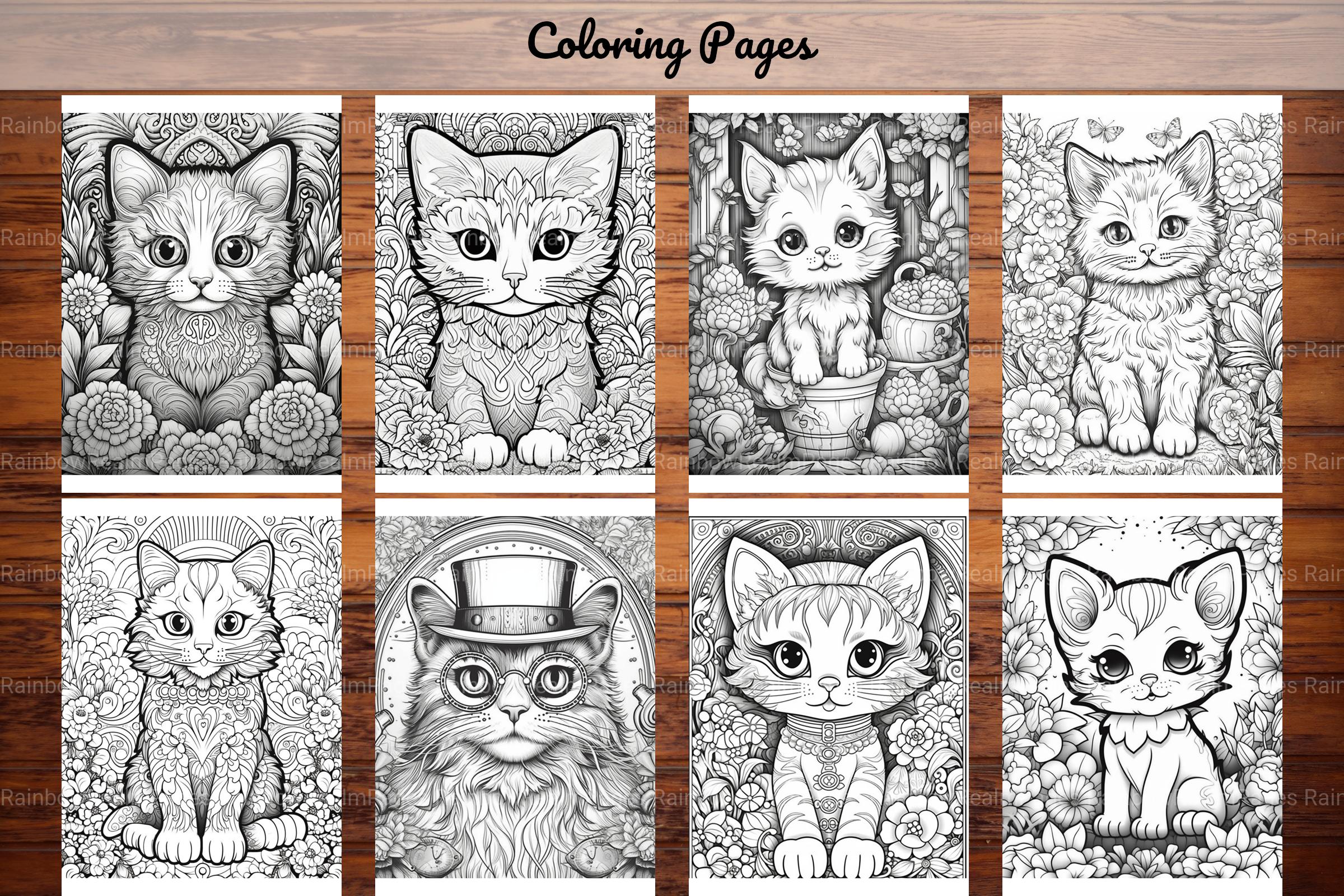Cute Small Cat Coloring Book - CraftNest - Digital Crafting and Art