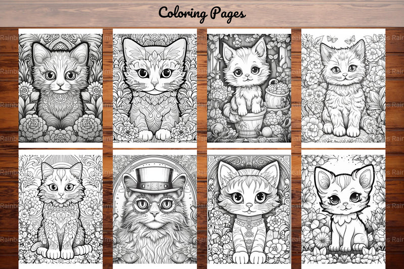 Cute Small Cat Coloring Book - CraftNest - Digital Crafting and Art