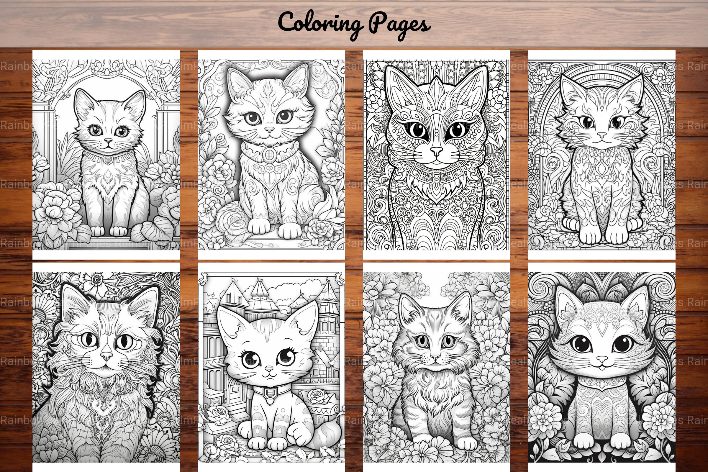 Cute Small Cat Coloring Book - CraftNest - Digital Crafting and Art