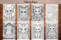 Cute Small Cat Coloring Book - CraftNest - Digital Crafting and Art