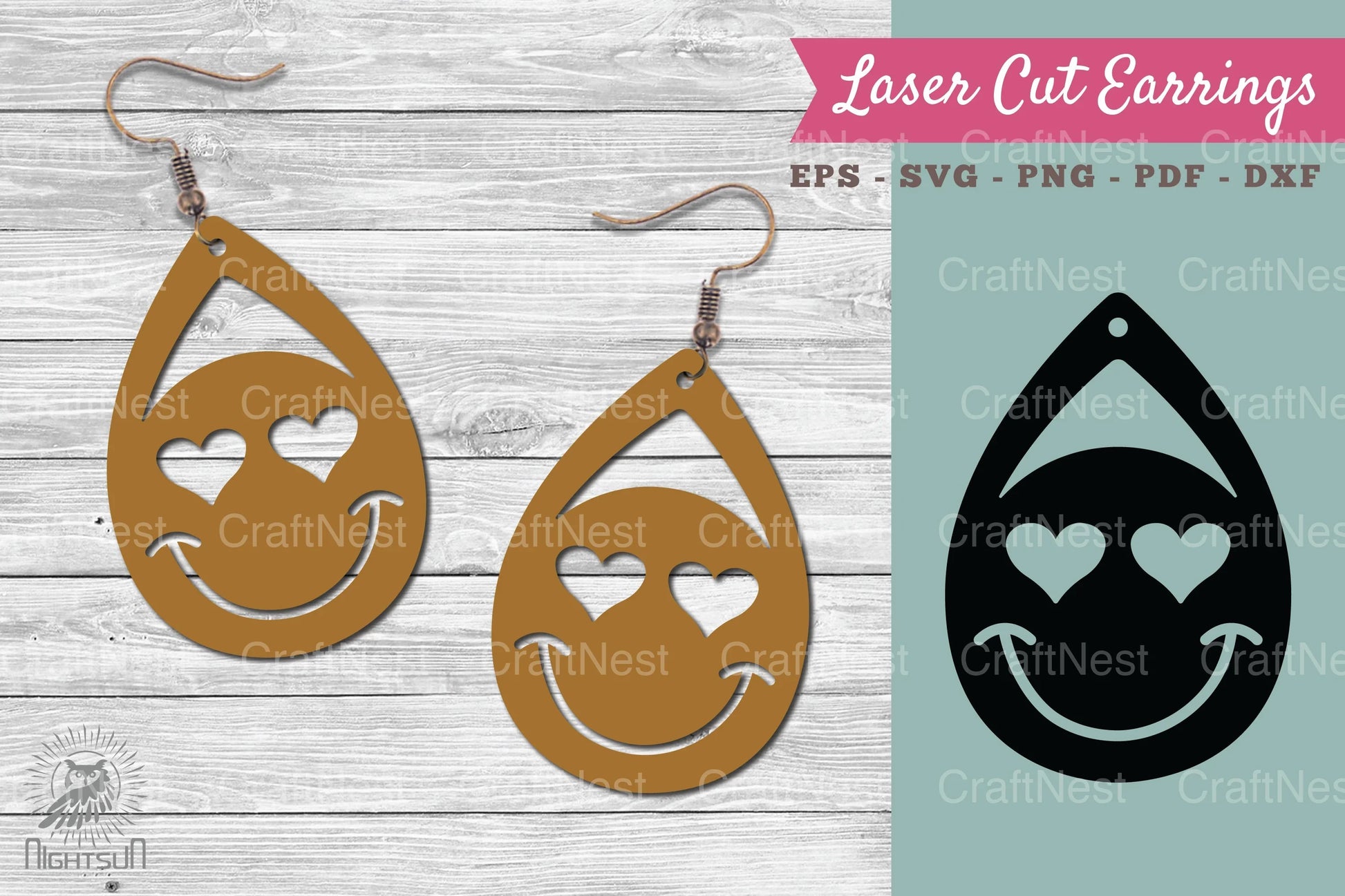 Smile Face Laser Cut Earrings Clipart Bundle - CraftNest - Digital Crafting and Art