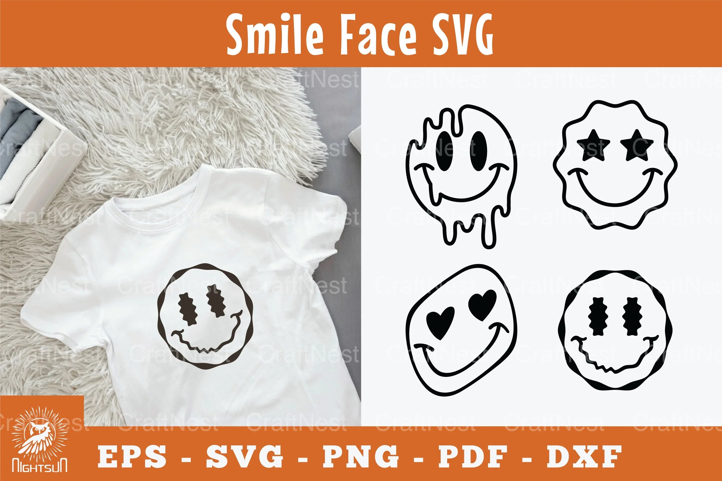 Smile Face Silhouette Clipart Bundle - CraftNest - Digital Crafting and Art