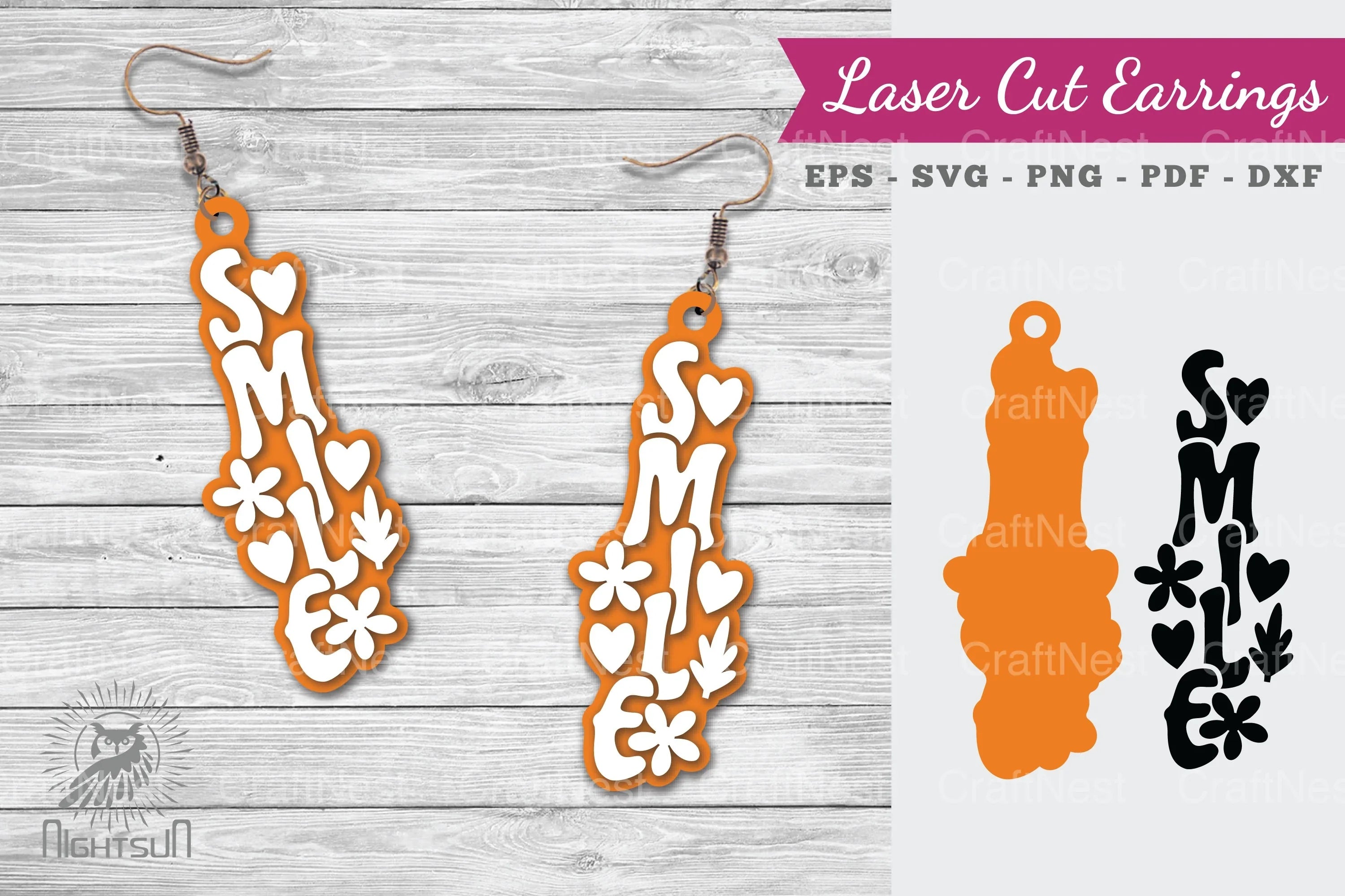 Simple Lasercut Earrings SVG Design Bundle - CraftNest - Digital Crafting and Art