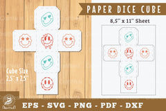 Smile Paper Dice Cube Printable Clipart Bundle - CraftNest - Digital Crafting and Art